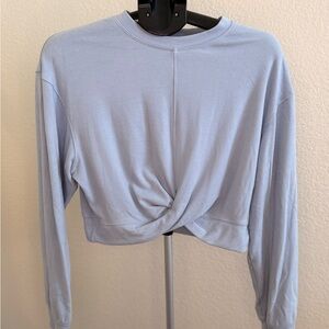 Sky Blue Twist Front Crop Top